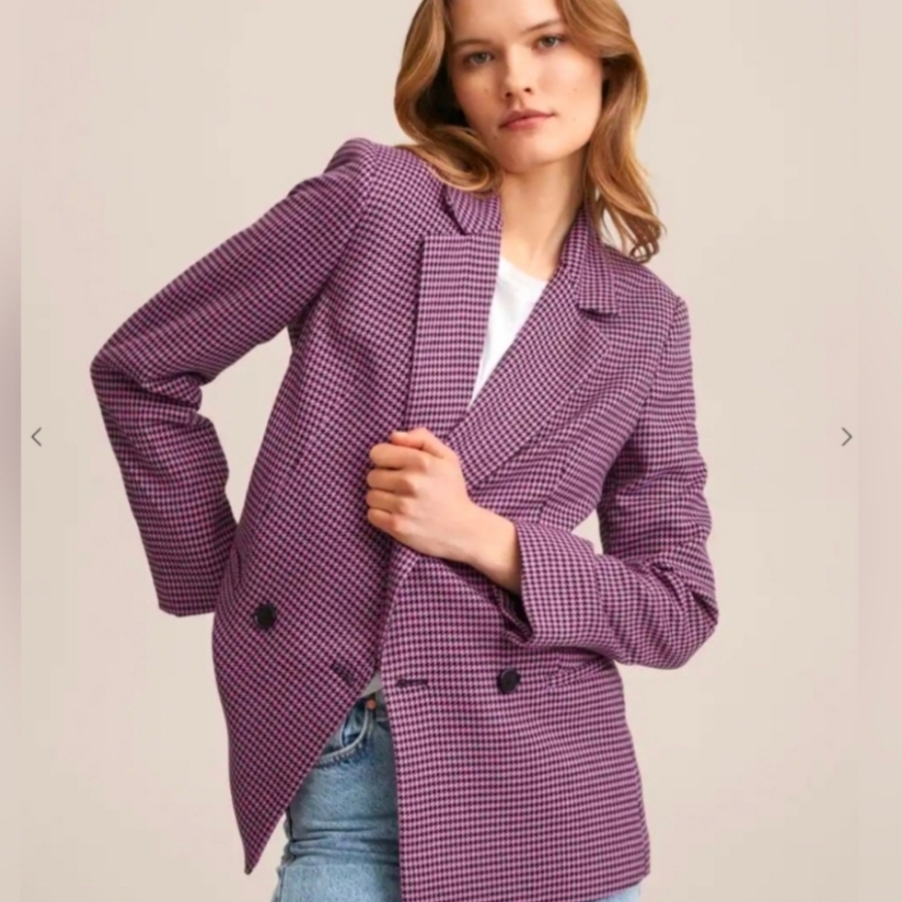 Oversized houndstooth blazer